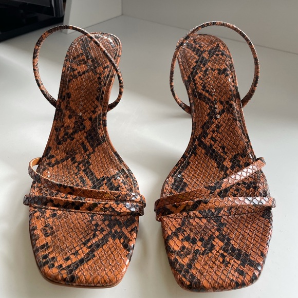 Zara Snakeskin slingback Sandals - Picture 3 of 5